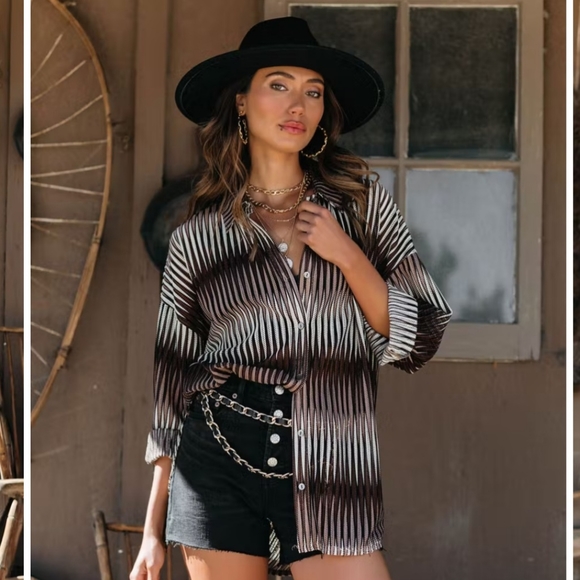 Vici Patterned Button Down - Picture 1 of 6